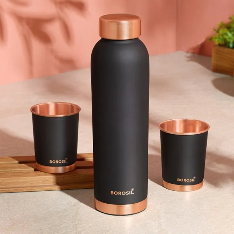 Borosil ECO Colour Copper Set — Black gift box