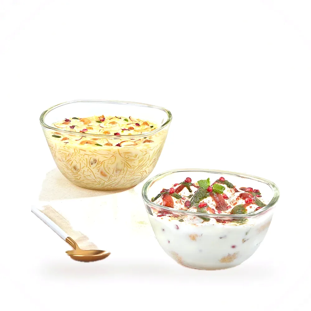 Borosil Everyday Square Bowl Set of 2 gift box