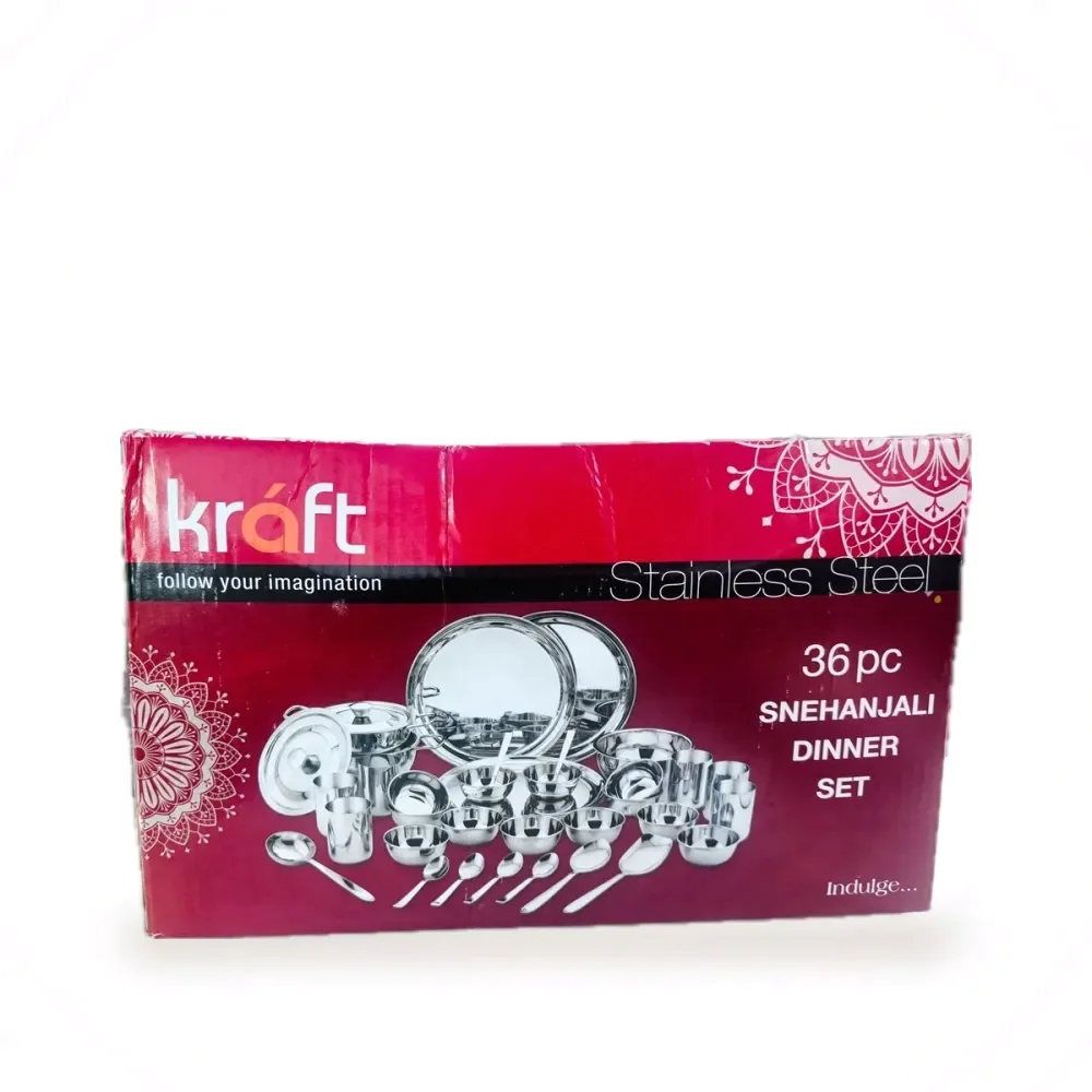 Kraft Snehanjali 36 pc Steel Dinner Set gift box