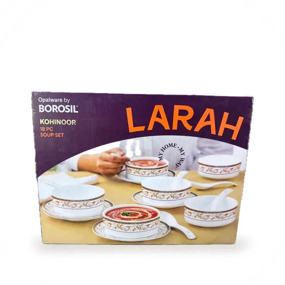 Borosil Larah Kohinoor 18 pc Soup Set gift box